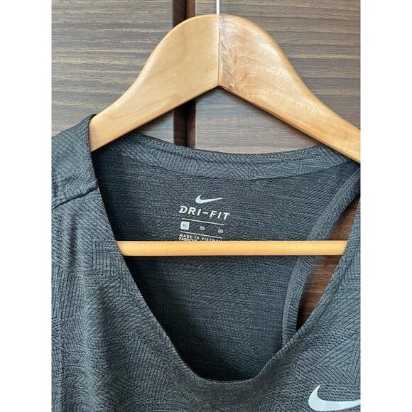 Nike Women’s Dri-FIT Medalist Heather Training Tank Dark Gray - Picture 2 of 3